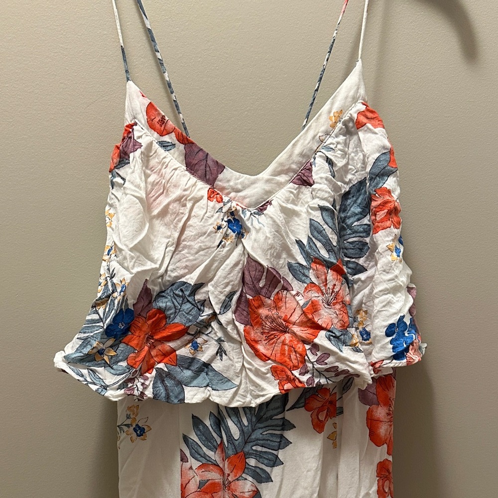 Mustard Seed Floral Maxi Dress with Spaghetti Straps